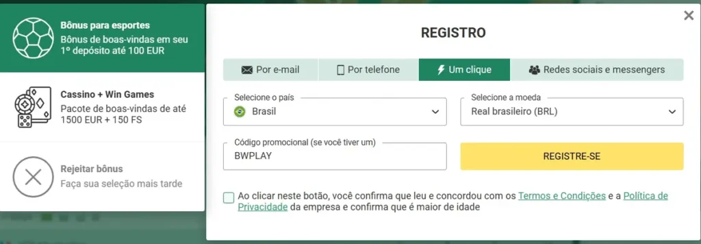Cupom aposta ganha